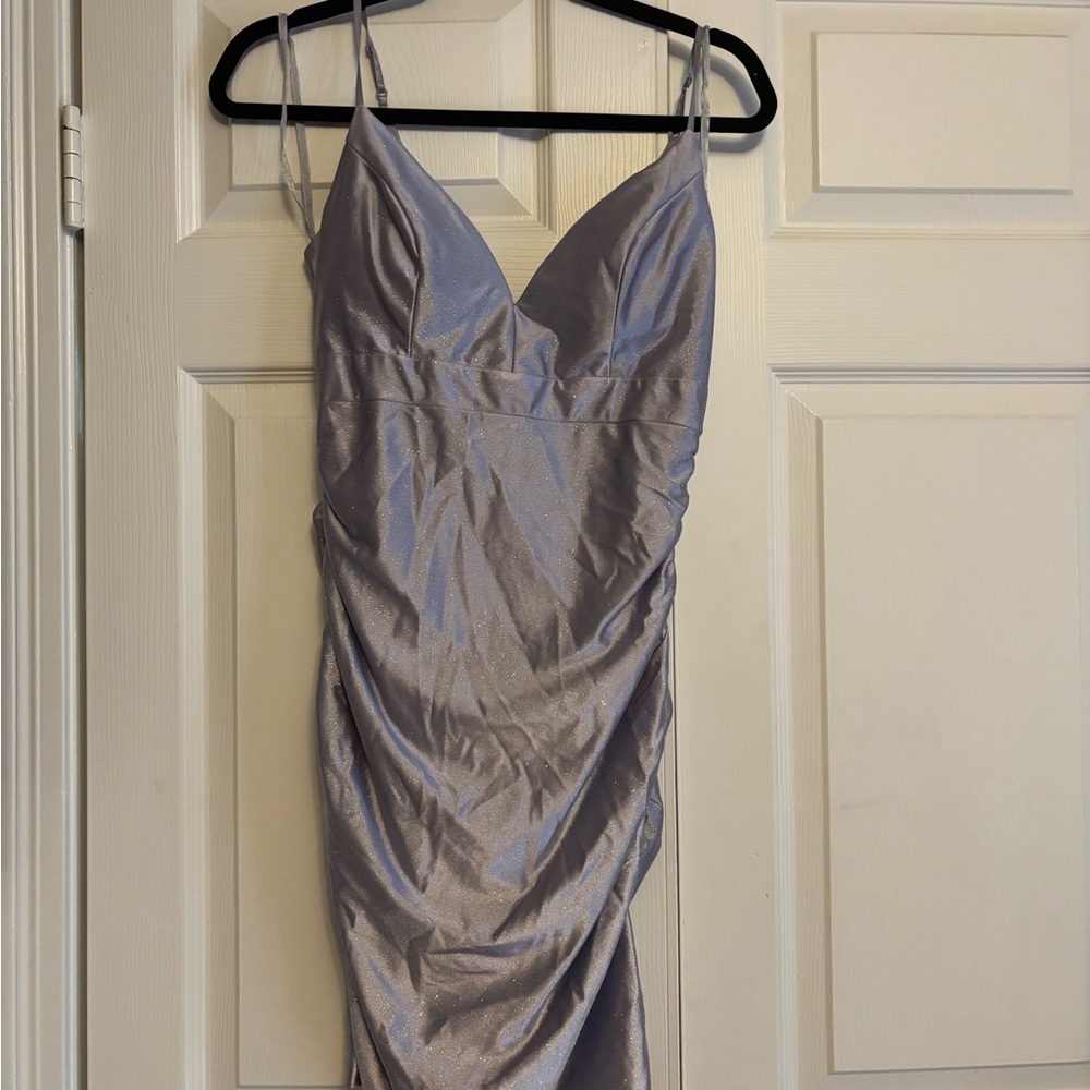 Windsor Silver Satin Dress